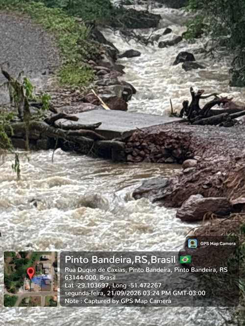 Pinto Bandeira : Após as chuvas estradas no interior estão intransitaveis